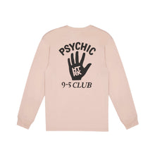 Load image into Gallery viewer, Psychic 9-5 Club L/S T-shirt - Peach with Black Print