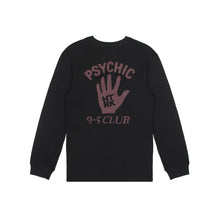 Load image into Gallery viewer, Psychic 9-5 Club L/S T-shirt - Black with Blood Print