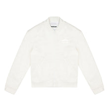 Load image into Gallery viewer, Psychic 9-5 Club Bomber Jacket – White with White Print
