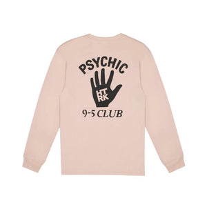 Psychic 9-5 Club L/S T-shirt - Peach with Black Print
