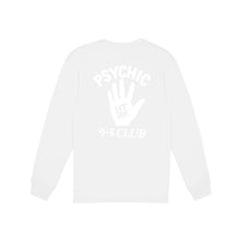 Load image into Gallery viewer, HTRK x PAGEANT Psychic 9-5 Club long sleeve tee - White on White