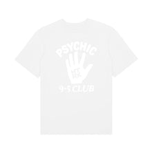 Load image into Gallery viewer, Psychic 9-5 Club T-shirt - Glitter white on white